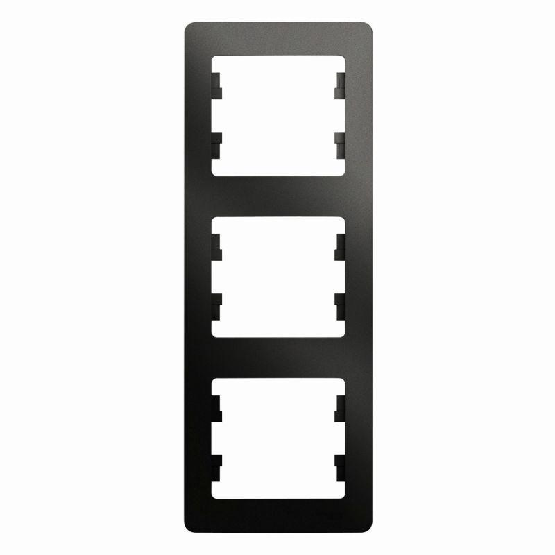 рамка 3-м glossa вертикал. антрацит se gsl000707 от BTSprom.by