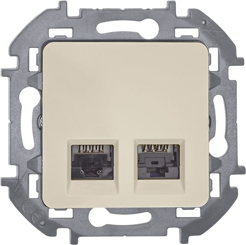  Розетка компьютерная 2-м Inspiria RJ45 кат.6 UTP механизм сл. кость IEK 673841 фото в каталоге от BTSprom.by