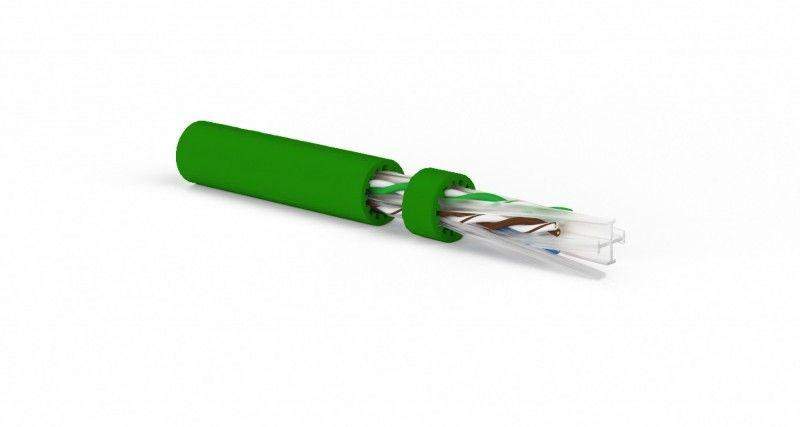 кабель витая пара неэкранир. u/utp кат.6a (10gbe) 4 пары 23 awg ож solid lszh uutp4-c6a-s23-in-lszh-gn-500 зел. (уп.500м) hyperline 444594 от BTSprom.by