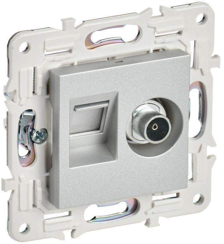 розетка двойная tv+rj45 кат.6e skandy sk-a15s серебр. iek sk-ak20-2-k23 от BTSprom.by