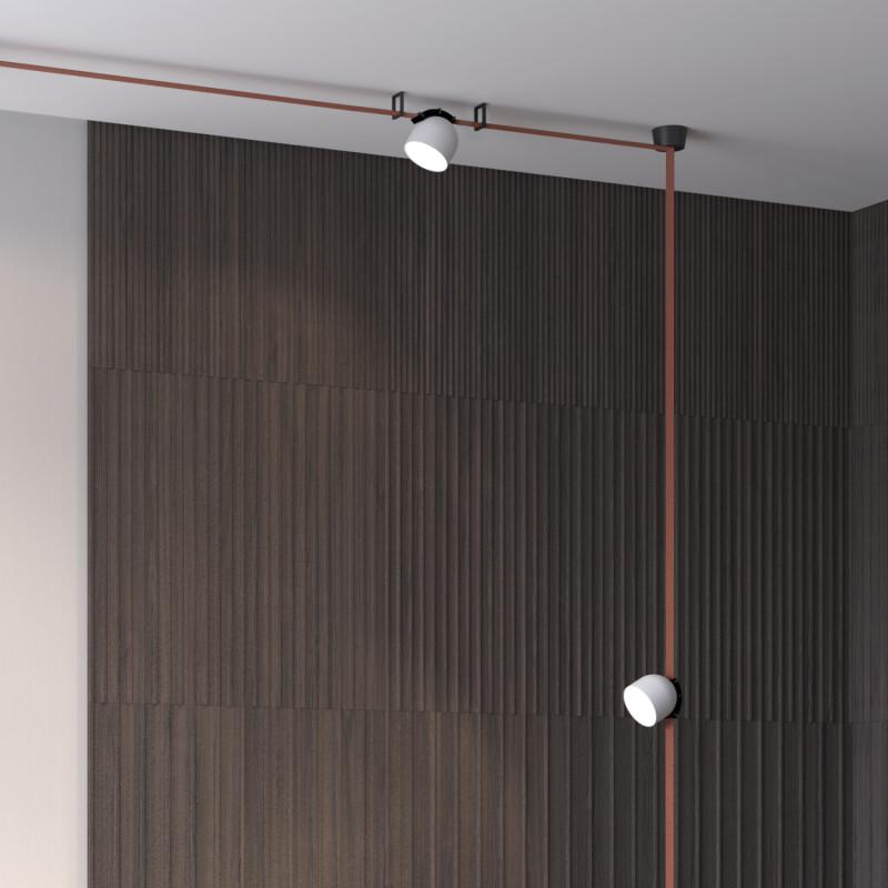  Светильник для трека-ремня Belty Spot 12Вт 3000К IP20 48В DC 100х107мм RA90 120град. поворотн. со светодиодом алюм. бел. с черн. DENKIRS 760230 фото в каталоге от BTSprom.by