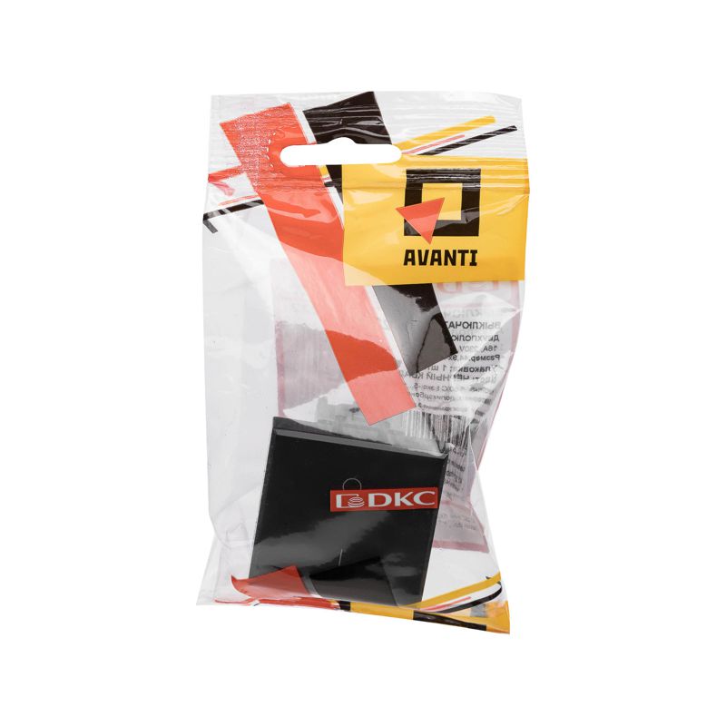  Выключатель модульный 1-кл. 2п 2мод. Avanti "Черный квадрат" 16А IP20 черн. DKC 4402222 фото в каталоге от BTSprom.by