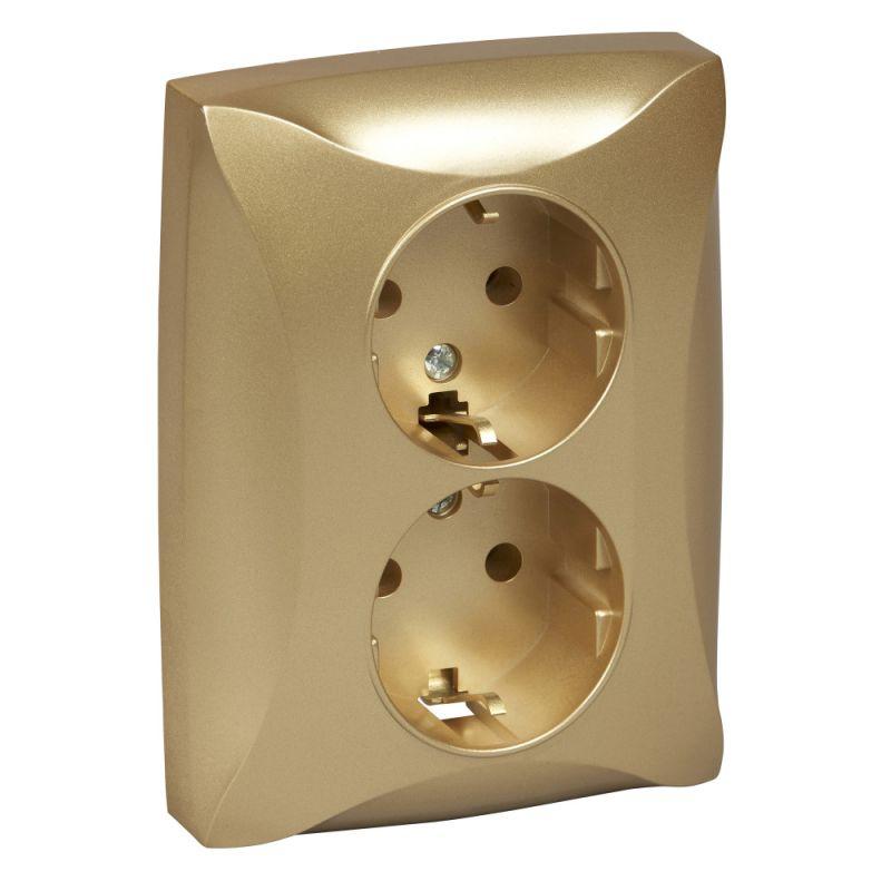 розетка 2-м сп дуэт 16а ip20 с заземл. шампань sche wde000424 от BTSprom.by