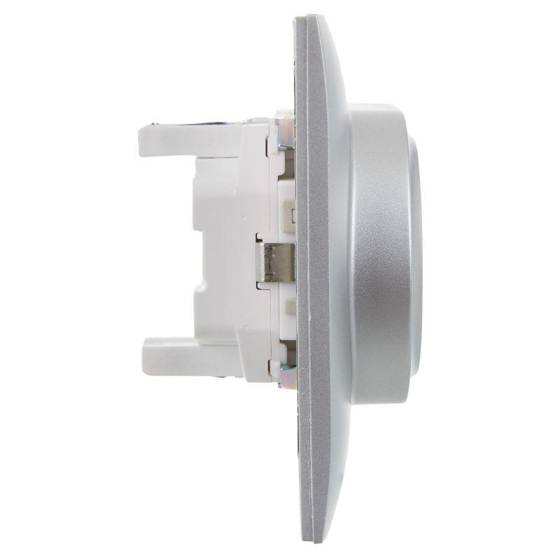  Розетка 2-м SKANDY 16А с заземл. защ. шторки в сборе SK-R07S серебр. IEK SK-R24-16-K23-F фото в каталоге от BTSprom.by