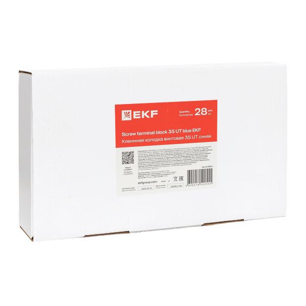  Колодка клеммная винтовая 35 UT син. EKF scr-ut-35-b фото в каталоге от BTSprom.by