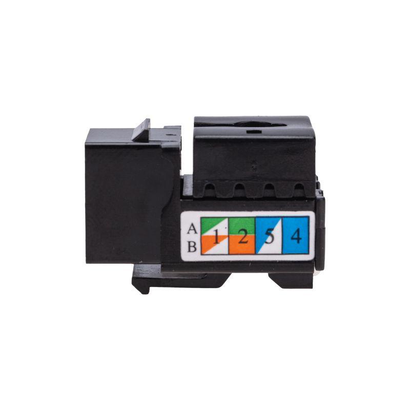  Модуль Keystone Jack RJ-45(8P8C) кат.6 UTP неэкранир. тип 90град. черн. PRO Rexant 02-0255 фото в каталоге от BTSprom.by