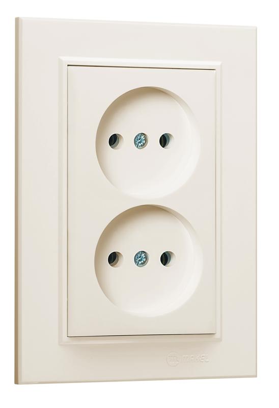 розетка 2-м сп karea 10а ip20 б/з крем. makel 56010017 от BTSprom.by