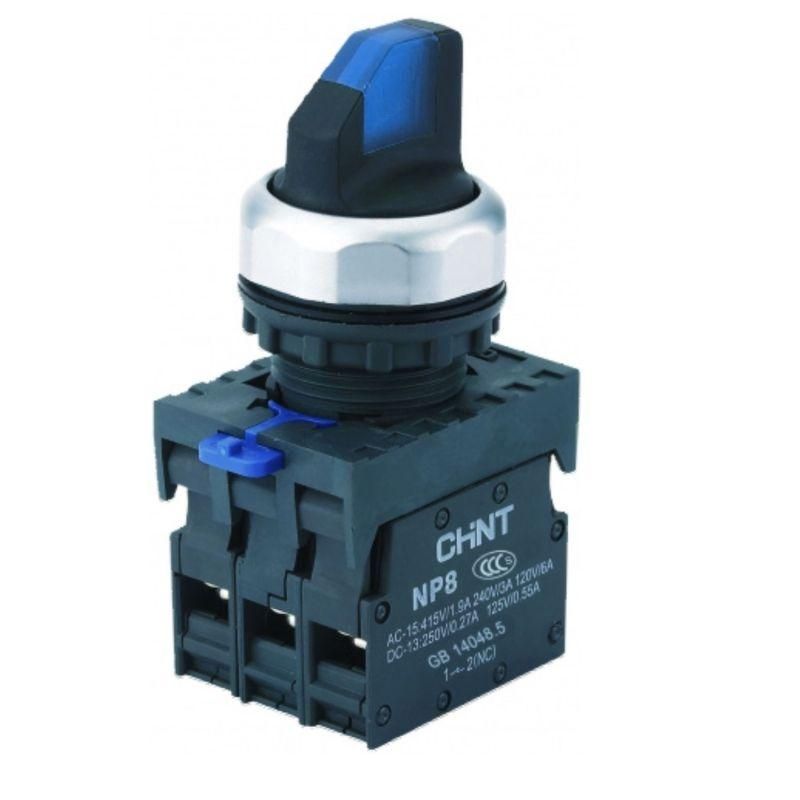 переключатель с подсветкой np8-20xd/315 3 полож. фикс. ac110-230в(led) 2но ip65 (r) син. chint 667616 от BTSprom.by