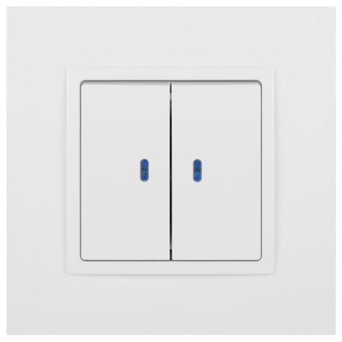  Выключатель 2-кл. Elegance 14-1105-01М 250В 10АХ с подсветкой матов. бел. Эра Б0065807 фото в каталоге от BTSprom.by