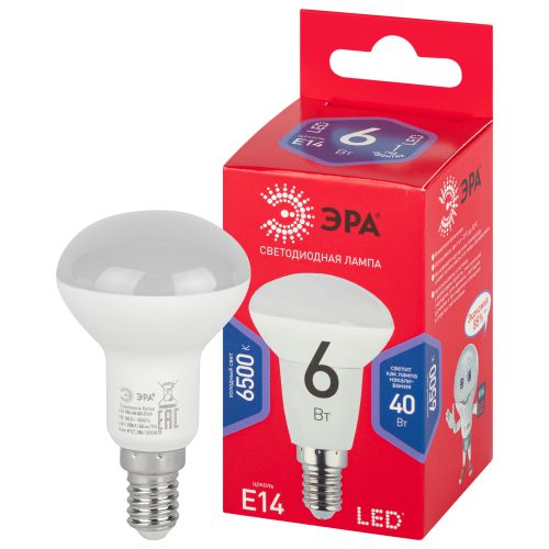 Лампа светодиодная RED LINE LED R50-6W-865-E14 R 6Вт R50 рефлектор 6500К холод.бел. E14 Эра Б0045335 фото в каталоге от BTSprom.by
