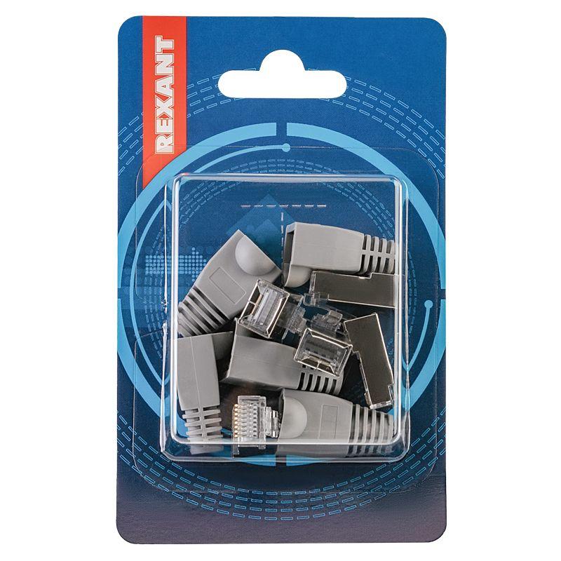  Набор разъемов сетевых №2 (5 разъемов FTP; 5 колпачков) (уп.5шт) Rexant 06-0072-A5 фото в каталоге от BTSprom.by