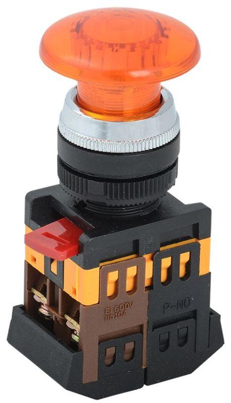 кнопка "грибок" aela-22 d22мм 1з+1р 240в неон желт. iek bbg20-aela-k05 от BTSprom.by