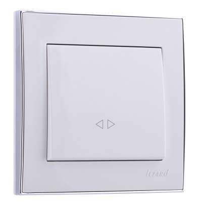 выключатель промежуточный 1-кл. сп rain 10а ip20 с хром. боковой вставкой бел. lezard 703-0225-107 от BTSprom.by
