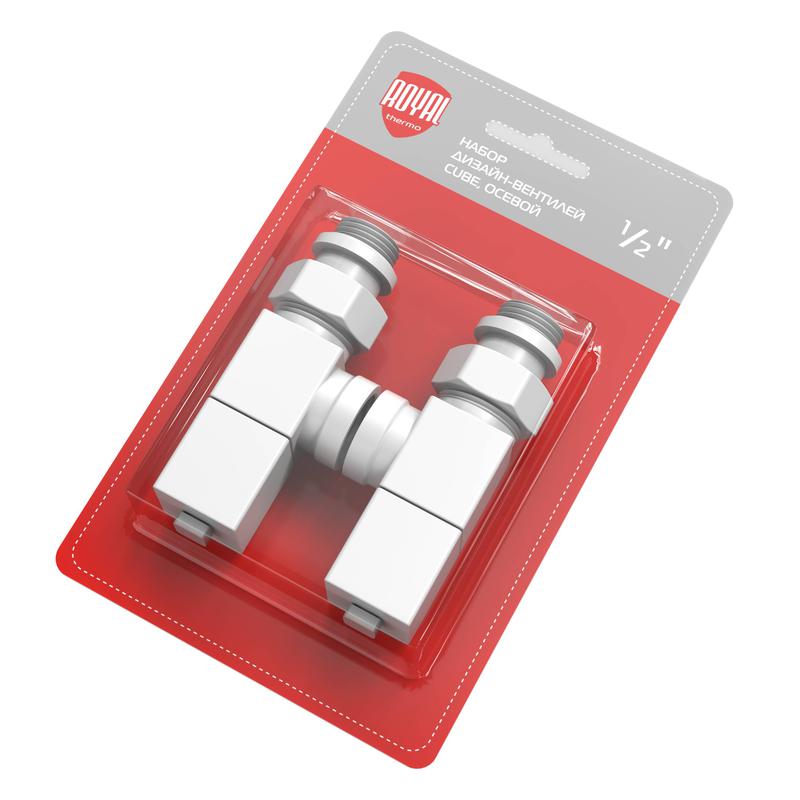 набор дизайн-вентилей cube осевой 1/2дюйм бел. royal thermo нс-1422572 от BTSprom.by