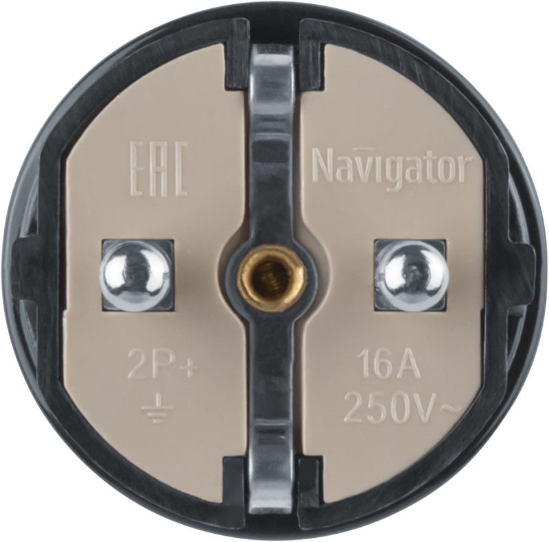  Вилка прямая 61 360 NCA-PL02-16A-E-BL с заземл. черн. Navigator 61360 фото в каталоге от BTSprom.by