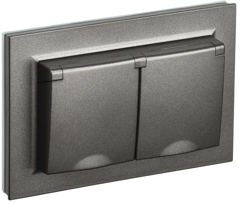 розетка 2-м сп brite 16а в сборе ip44 с крышкой бронза iek br-r26-16-44-k45-f от BTSprom.by