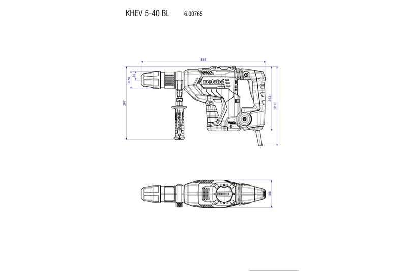 перфоратор khev 5-40 bl sdsmax 1150вт 40мм 8.7ерта metabo 600765500 от BTSprom.by