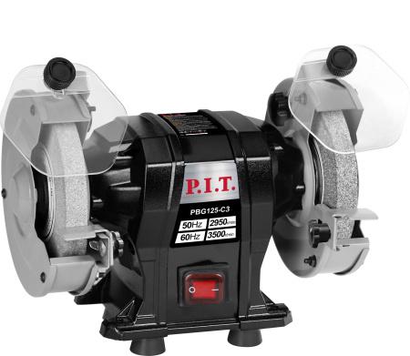 станок точильный электрический pbg125-c3 (200вт 2950об/мин круг 125х12.7х16мм пылезащита) p.i.t. pbg125-c3 от BTSprom.by