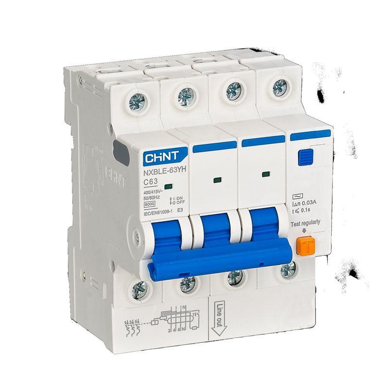 выключатель автоматический дифференциального тока 4п (3p+n) d 32а 30ма тип ac 6ка авдт nxble-63yh d32 электрон. (r) chint 539816 от BTSprom.by