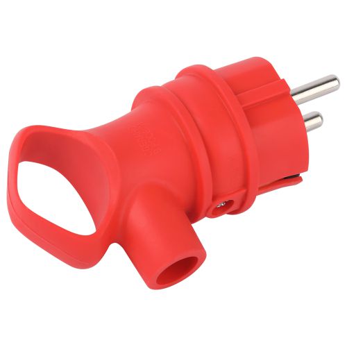  Вилка угловая VX12-R-IP44 16А IP44 с заземл. с кольцом каучук красн. Эра Б0069324 фото в каталоге от BTSprom.by