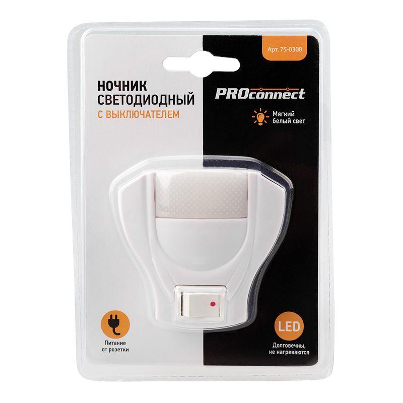  Ночник светодиодный с выключателем 220В PROCONNECT 75-0300 фото в каталоге от BTSprom.by