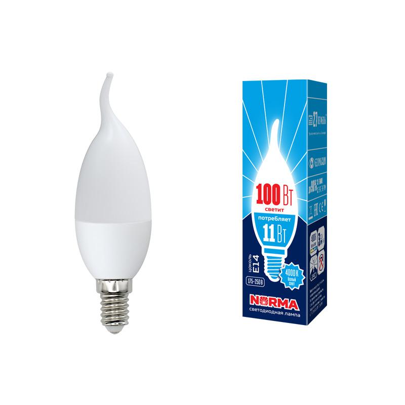 лампа светодиодная led-cw37-11w/nw/e14/fr/nr norma 11вт матовая e14 (упак. картон) volpe ul-00003816 от BTSprom.by