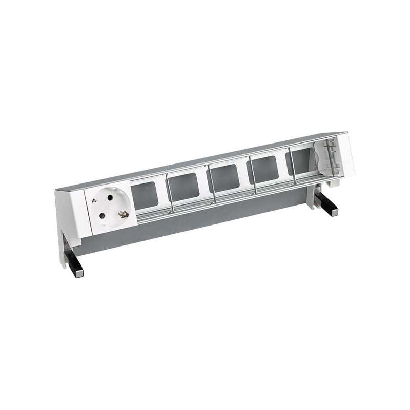 блок розеточный настольный 1х2p+e 5 пустых мод. алюм. simon 400 42601000-133 от BTSprom.by