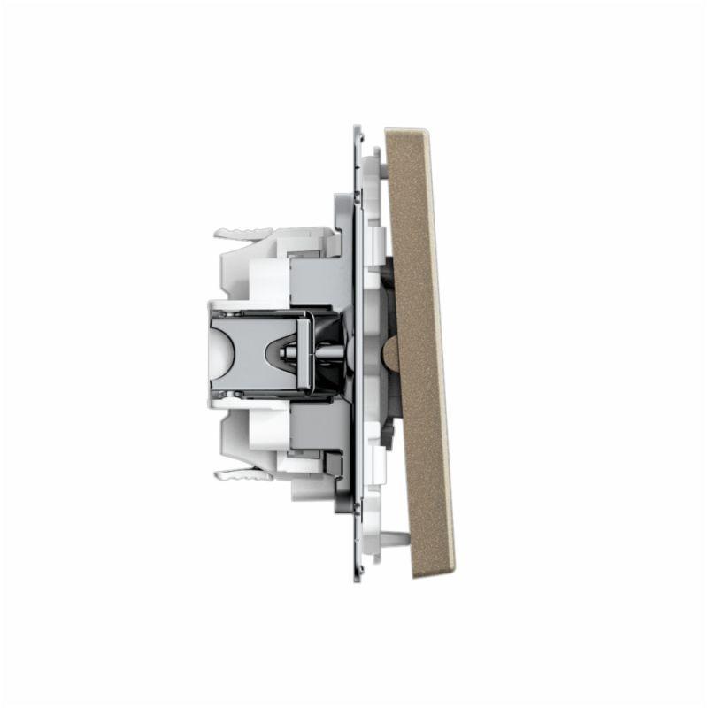  Выключатель для жалюзи 2-кл. ArtGallery 2х (сх. 4) 10А быстрозажим. клем. механизм шампань SE GAL000519S фото в каталоге от BTSprom.by