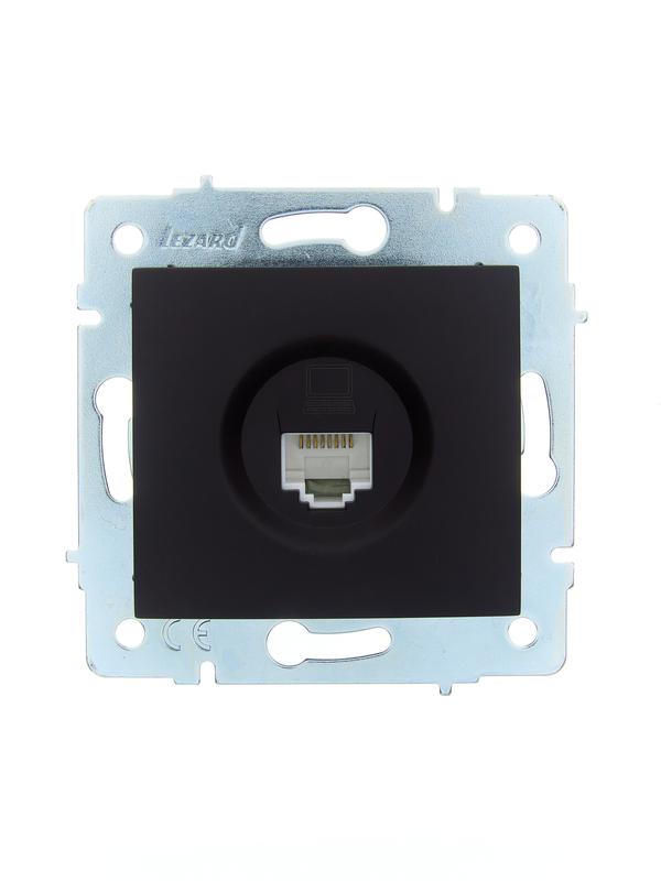 розетка компьютерная 1-м сп asti ip20 rj45 механизм cat 5e черн. бархат lezard 7081-4288-139 от BTSprom.by