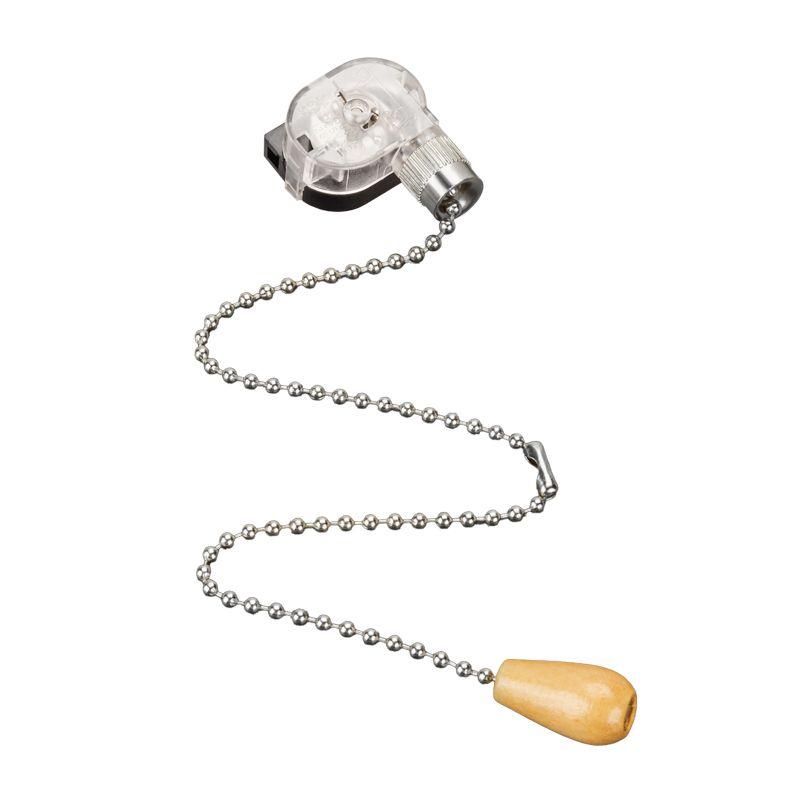  Выключатель для настенного свет. с цепочкой и дерев. наконечником серебр. (уп.10шт) Rexant 32-0105 фото в каталоге от BTSprom.by