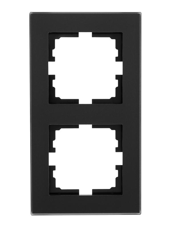  Рамка 2-местн. вертик. VESNA стекло черн. матов. LEZARD 742-5980-152 фото в каталоге от BTSprom.by