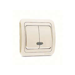 выключатель 2-кл. сп mimoza 10а ip20 с подсветкой крем./крем. makel 25023 от BTSprom.by