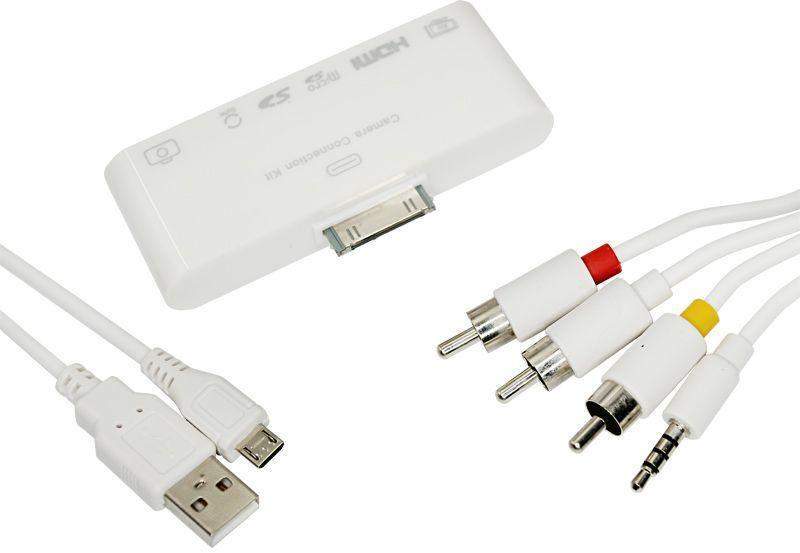 адаптер av 6 в 1 для iphone 4/4s на hdmi usb microsd sd 3.5мм microusb 40-0103 от BTSprom.by
