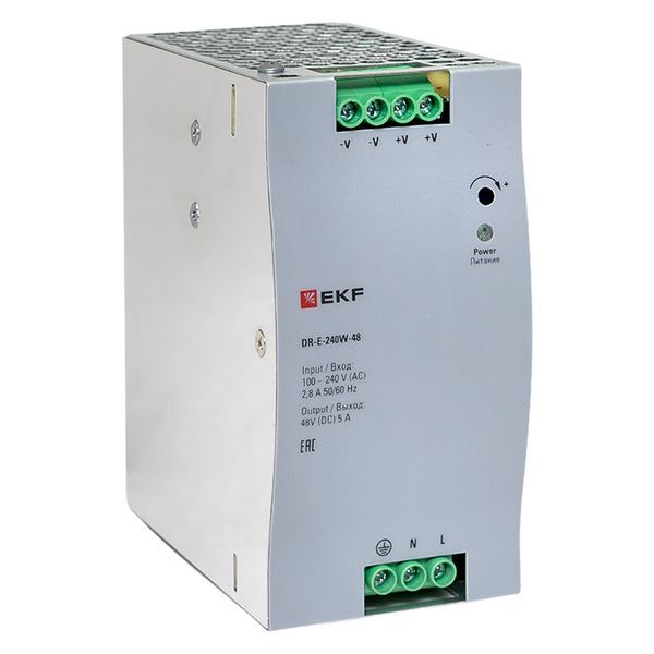 блок питания на din-рейку 240вт uвх ~ 220в ac uвых - 48в dc постоянного тока ekf dr-e-240w-48 от BTSprom.by