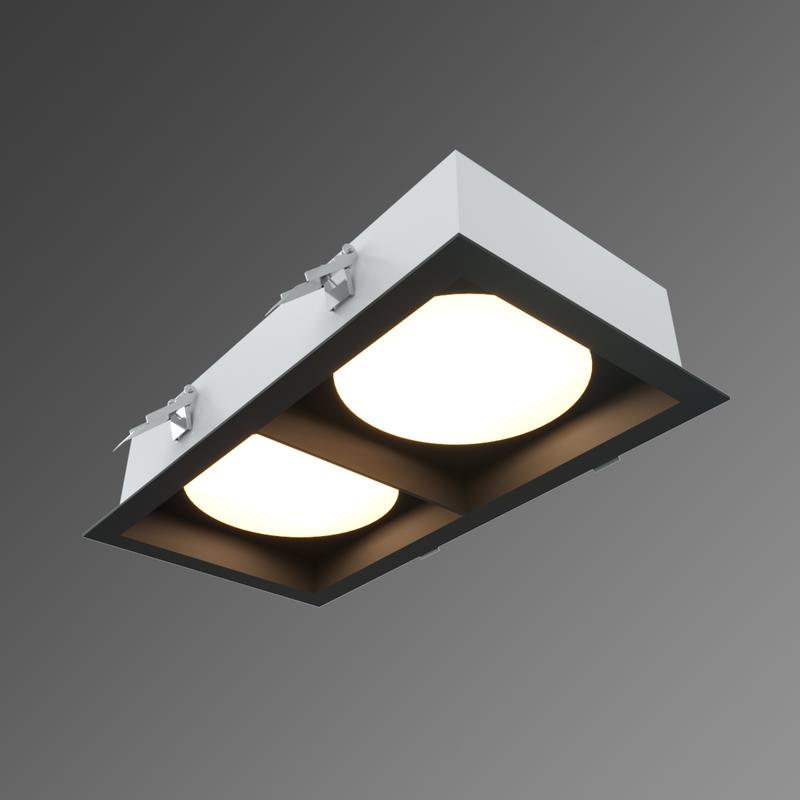 светильник светодиодный rve-lbx-senso-2x-190х365-v карданник 190х365х67мм 18вт встраиваемый 4000к бел. rvelektro rve00003324 от BTSprom.by