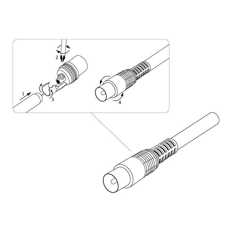  Разъем штекер TV без пайки бел. (уп.100шт) PROCONNECT 05-2041-2 фото в каталоге от BTSprom.by