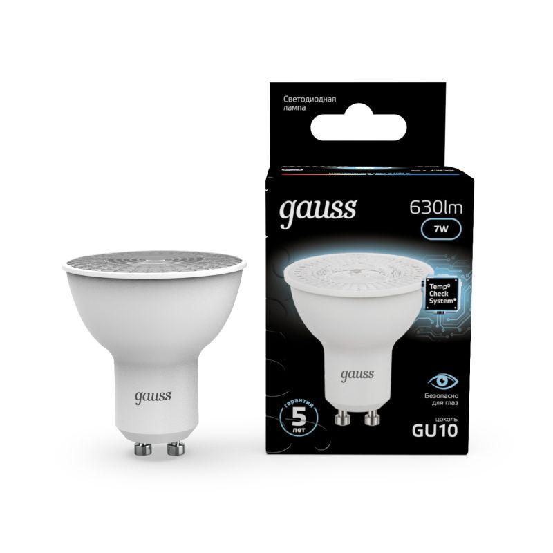 лампа светодиодная black 7вт mr16 софит 4100к нейтр. бел. gu10 630лм gauss 101506207 от BTSprom.by
