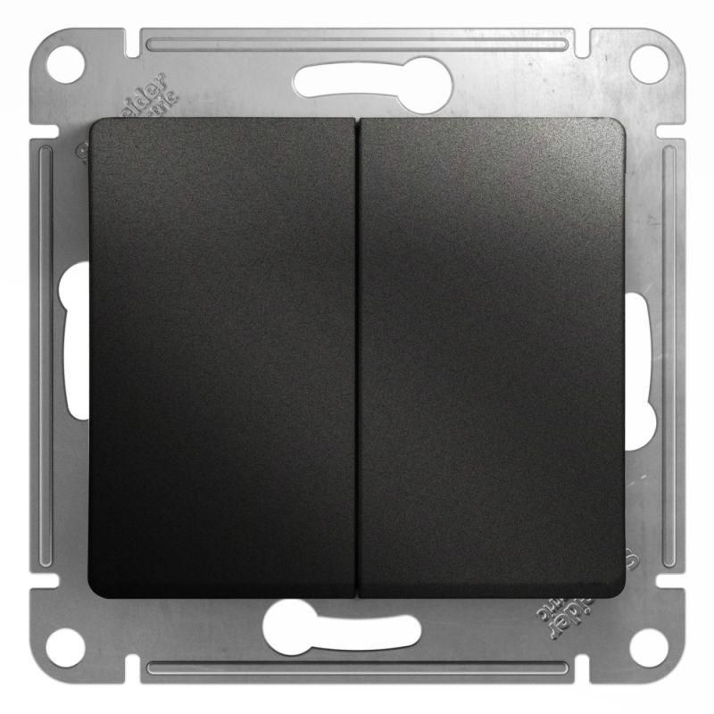 выключатель 2-кл. сп glossa 10а ip20 (сх. 5) 10ax механизм антрацит se gsl000751 от BTSprom.by