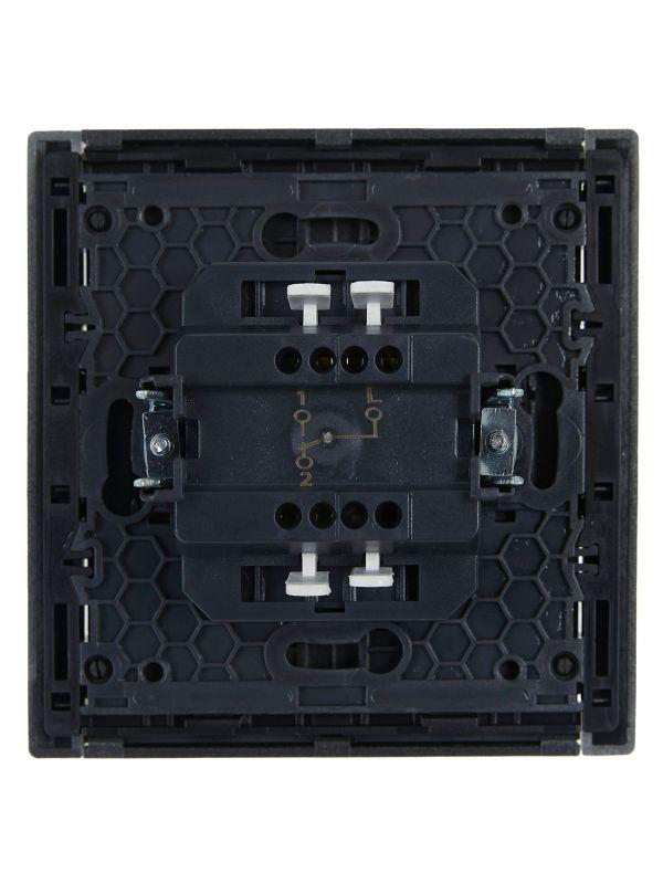  Выключатель проходной 1-кл. СП FORTE&PIANO 10А FP503 сталь IEK FP-V12-0-10-1-K46 фото в каталоге от BTSprom.by