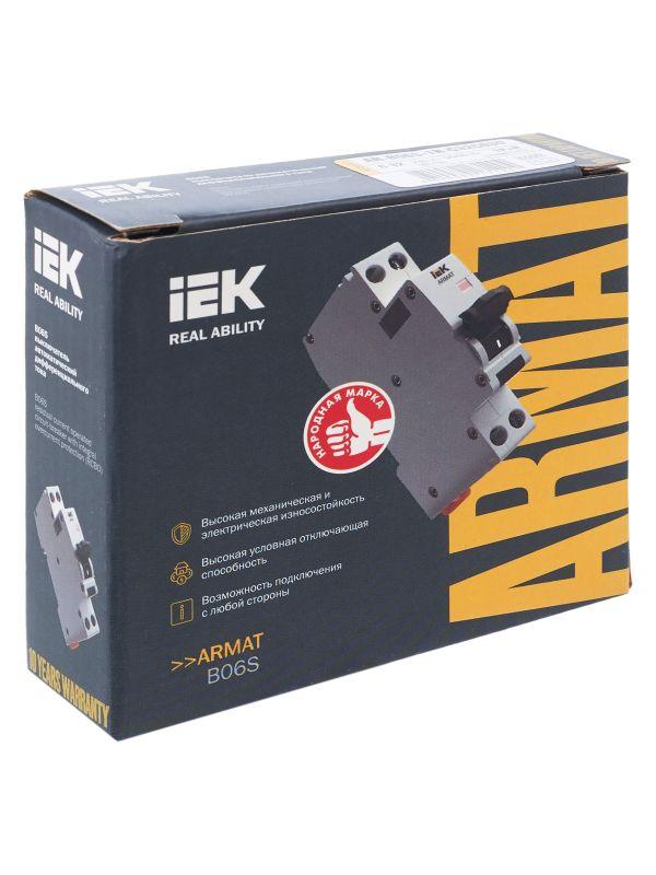  Выключатель автоматический дифференциального тока 2п (1P+N) C 32А 30мА тип AC АВДТ B06S 18мм ARMAT IEK AR-B06S-1N-C32C030 фото в каталоге от BTSprom.by