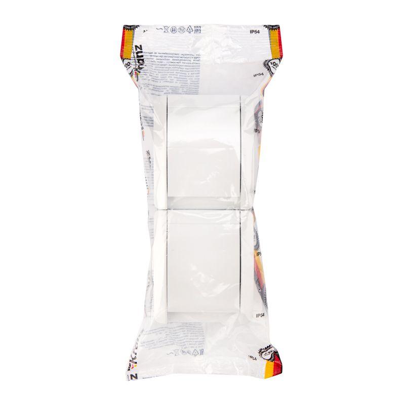  Блок розеток 2-м ОП INDUSTRIAL IP54 вертик. с заземл. керамика бел. Kranz KR-78-0801 фото в каталоге от BTSprom.by