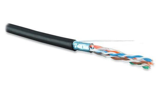 кабель витая пара экранир. f/utp кат.6 4 пары 23 awg (4х2х0.58мм) ож общий экран-фольга lszh нг(a)-hf futp4r-c6-s23-out-lszh-bk-305 черн. (уп.305м) hyperline 535853 от BTSprom.by