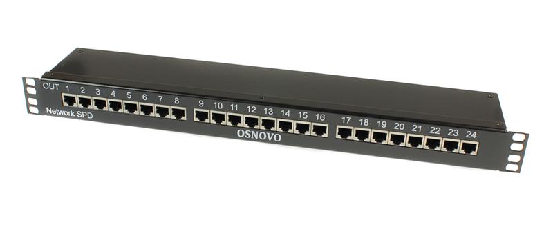 устройство грозозащиты sp-ip24/1000pr 1u для локал. вычислит. сети на 24 порта (скорость до 1000мб/с) с защит. линий poe osnovo 14277 от BTSprom.by