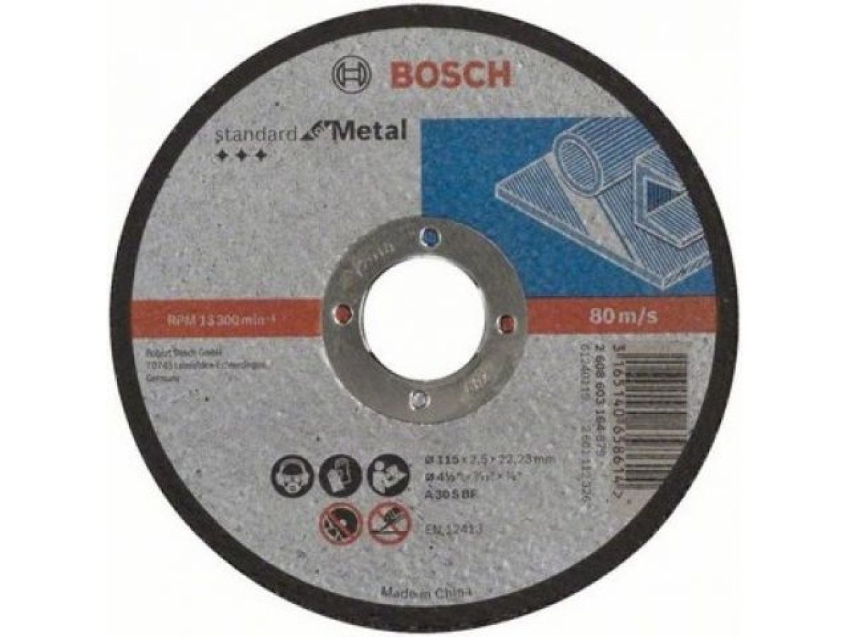 круг отрезной 115х2.5x22.2 мм для металла standard bosch 2608603164 от BTSprom.by
