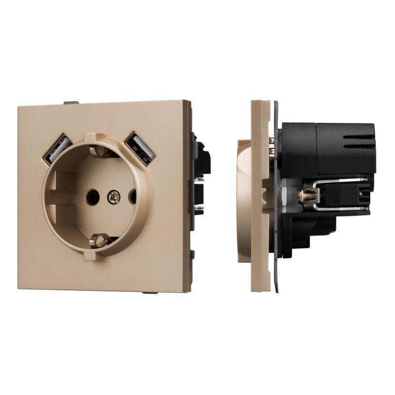 розетка sct-tendo-muaa-pl-gd 16а 230в с usb зарядкой механизм arlight 054085 от BTSprom.by