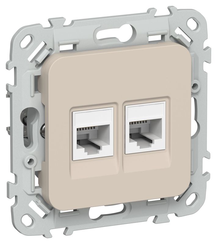 розетка 2-м сп flite ркт5е/3-2-0-флл rj45/rj11 кат.5e/3 utp механизм льняной iek fi-kt22-1-k88 от BTSprom.by