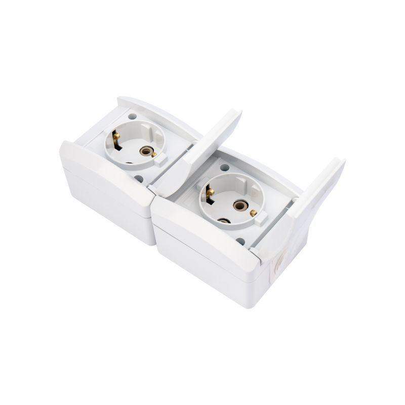  Блок розеток 2-м ОП INDUSTRIAL IP54 вертик. с заземл. керамика бел. Kranz KR-78-0801 фото в каталоге от BTSprom.by