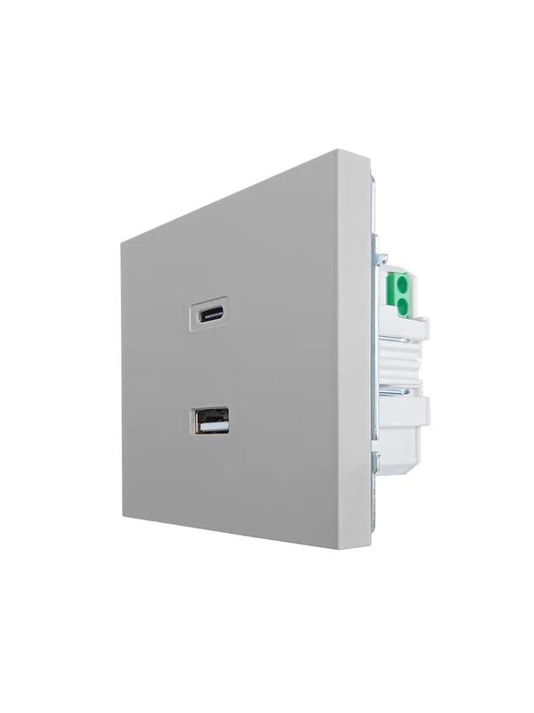  Розетка Type-C+ USB разъем СП ZIMA IP20 сер. матов. LEZARD 704-7488-192TC фото в каталоге от BTSprom.by