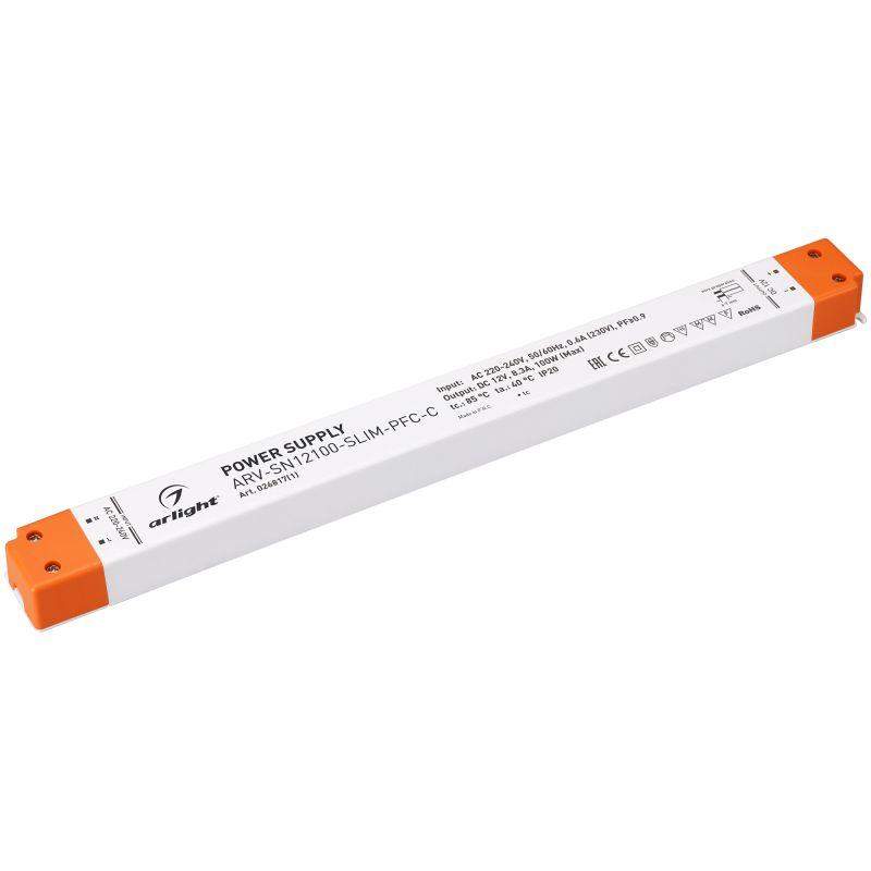 блок питания arv-sn12100-slim-pfc-c 12в 8.3а 100вт ip20 пластик arlight 026817(1) от BTSprom.by