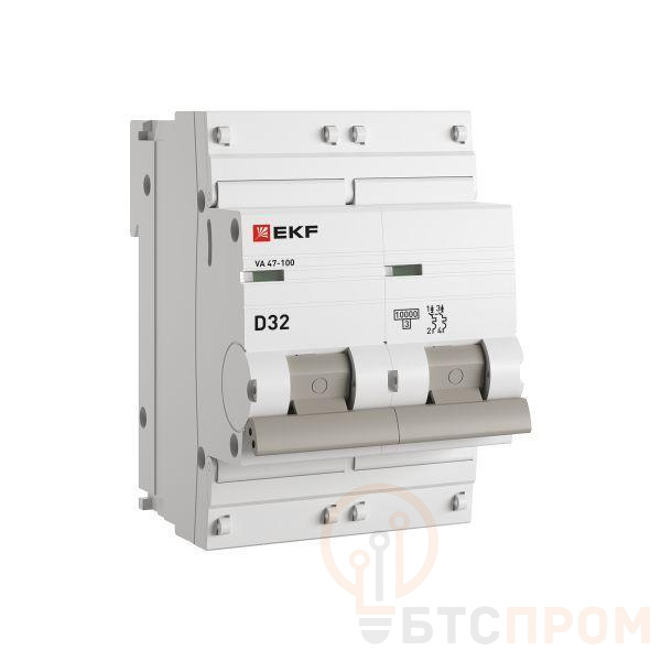 Выключатель автоматический модульный 2п D 32А 10кА ВА 47-100 PROxima EKF mcb47100-2-32D-pro фото в каталоге от BTSprom.by  Выключатель автоматический модульный 2п D 32А 10кА ВА 47-100 PROxima EKF mcb47100-2-32D-pro фото в каталоге от BTSprom.by